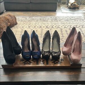 Various brands of heels